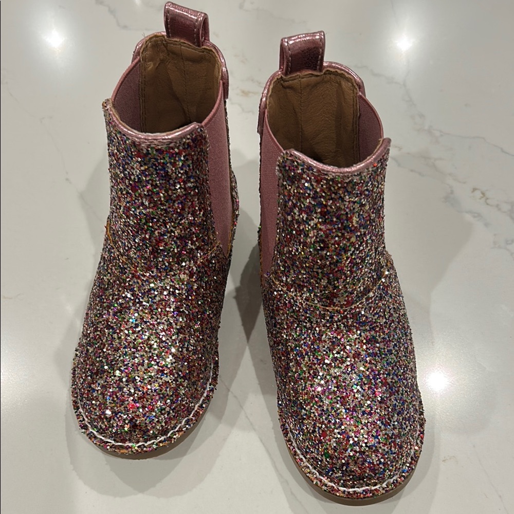 J. Crew Pink Glitter Boots